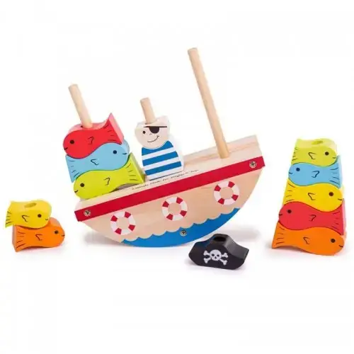 Детска дървена играчка за нанизване и баланс BigJigs | P114217