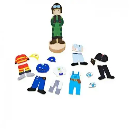 Детска игра - Магнитна кукла за обличане BigJigs Професии | P114220