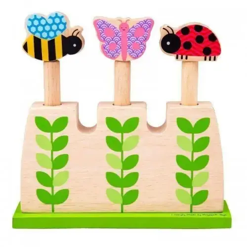 Детска играчка - Дървени изскачащи градински буболечки BigJigs | P114230