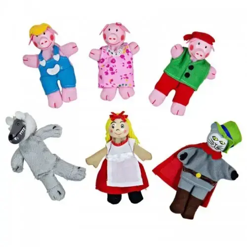 Кукли за пръсти за куклен театър - Приказни герои BigJigs 6 бр. | P114259