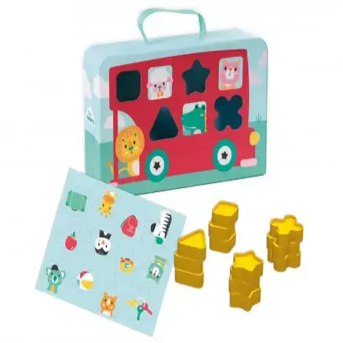 Детска играчка за сортиране на форми - Автобус SES  - 2