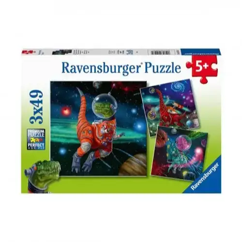 Детски пъзел Ravensburger Динозаври в космоса 3х49 ел. | P114425