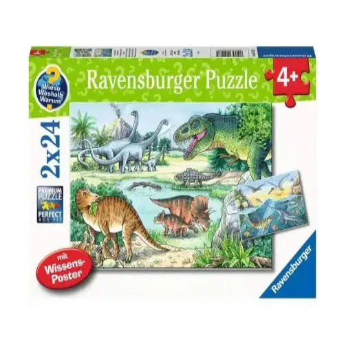 Детски пъзел Ravensburger - Динозаври 2х24 ел. | P114426