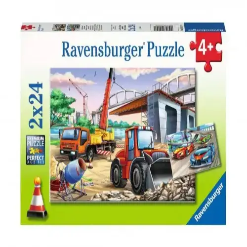 Детски пъзел Ravensburger Строителство и автомобили 2х24 ел. | P114437
