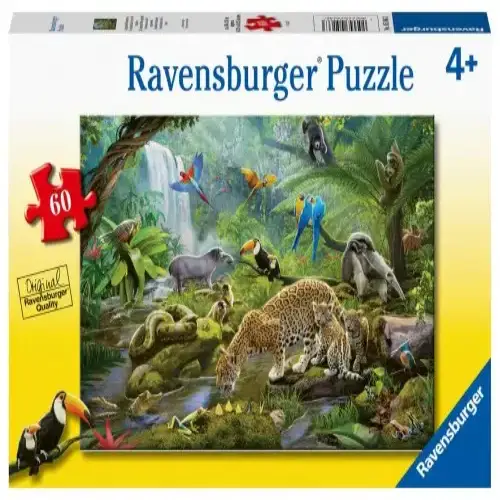 Детски пъзел Ravensburger Животни от дъждовните гори 60 ел. | P114443