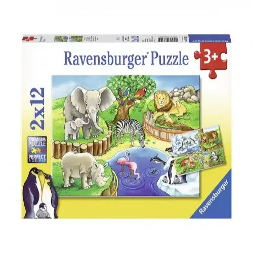 Детски пъзел Ravensburger Животни в зоопарка 2х12 ел. | P114461