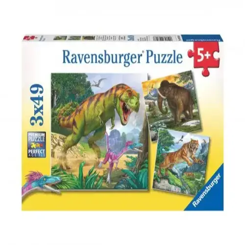 Детски пъзел Ravensburger Праисторически животни 3х49 ел. | P114488