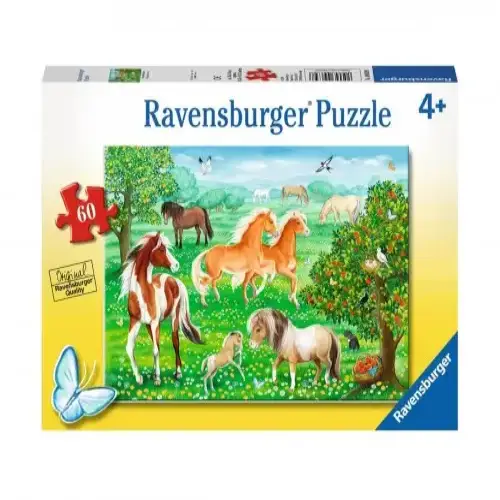 Детски пъзел Ravensburger Коне на ливадата 60 ел. | P114492