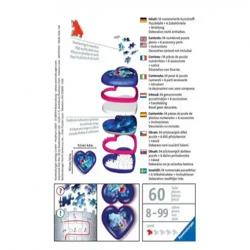 Детски 3D пъзел Ravensburger Кутия за бижута сърце - Русалки | P114940