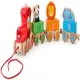 Детска играчка - Дървено влакче за дърпане BigJigs Джунгла 