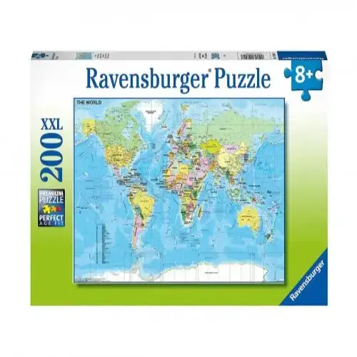 Детски пъзел Ravensburger Световна карта 200 ел. XXL | P115186