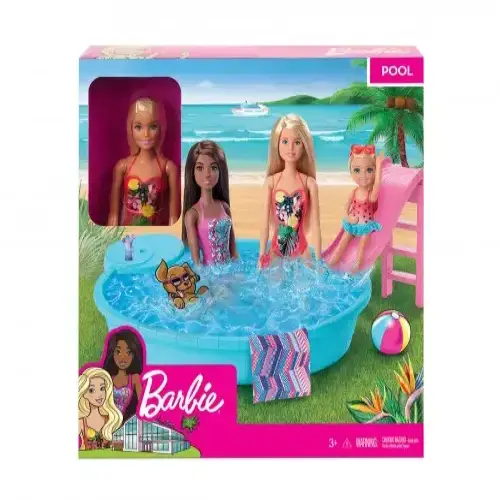 Забавен комплект за игра - Барби в бански костюм с басейн Barbie | P115278