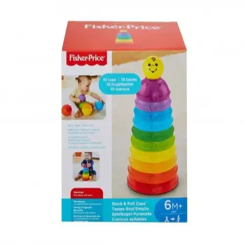 Бебешка кула за подреждане с разноцветни чашки Fisher Price  - 2