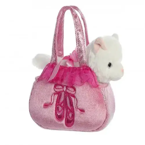 Детска плюшена играчка Aurora Коте в розова чантичка | P115361