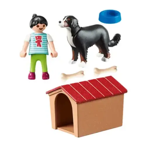 Детски комплект за игра Playmobil Куче с кучешка къща | P115412