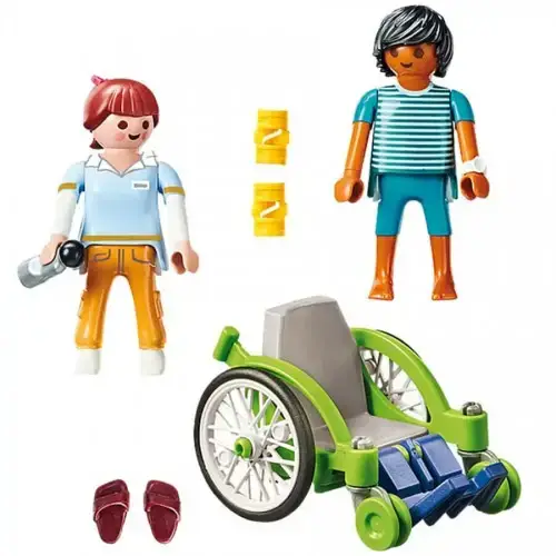 Детски игрален комплект Playmobil Пациент в инвалидна количка | P115418