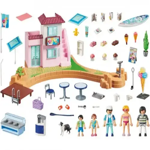 Детски комплект за игра Playmobil Магазин за сладолед на плажа | P115607