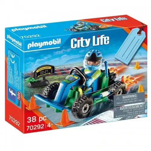Детски подаръчeн комплект Playmobil Картинг състезание | P115617
