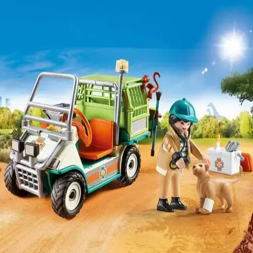 Детски комплект за игра Playmobil Ветеринар с кола | P115654