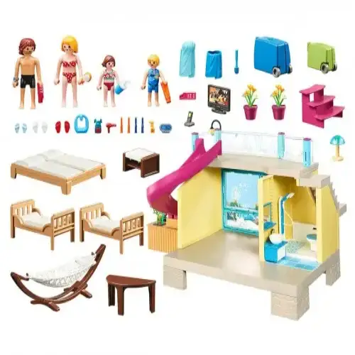 Детски комплект за игра Playmobil Бунгало с басейн | P115802