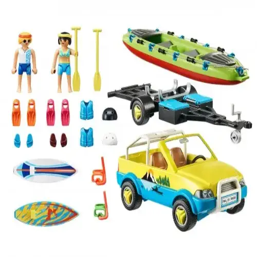 Детски комплект Playmobil Плажен автомобил с ремарке за кану | P115803