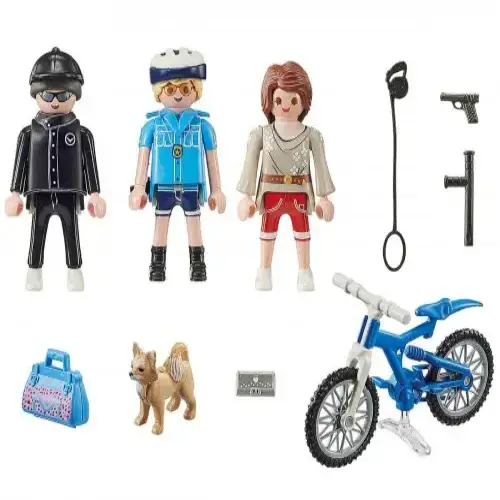 Детски комплект за игр Playmobil Полицейско преследване с колело | P115867