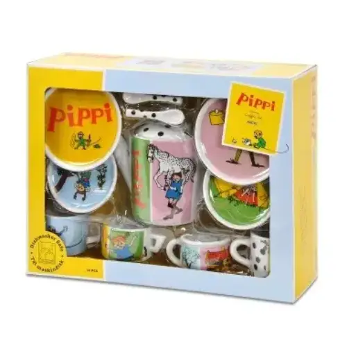 Детски порцеланов сервиз за чай Пипи Дългото чорапче, 14 части  - 3