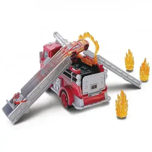 Детски пожарникарски камион и количка с променящ цвят, Cars  - 4