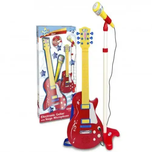 Детска електронна рок китара и микрофон със стойка Bontempi | P115954