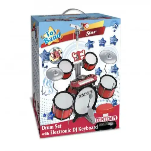 Детски комплект барабани, DJ клавиатура, микрофон и стол | P115975