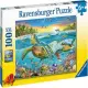 Детски пъзел Ravensburger Mорски костенурки 100 ел. ХХL  - 1