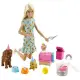 Детска кукла Barbie - Игрален комплект: Парти с кученца  - 2