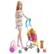 Детска кукла Barbie - Комплект на разходка с 2 кученца  - 2