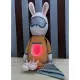 Бебешка музикална играчка-Зайче със светещо коремче Fisher Price  - 11