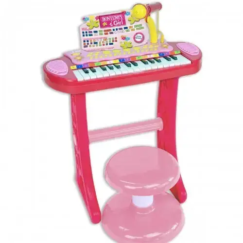 Детски розов синтезатор с 24 клавиша и микрофон Bontempi | P115996