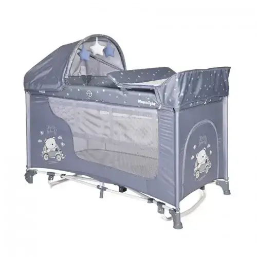 Бебешка кошара на 2 нива, Moonlight Rocker Silver Blue Car | P117577