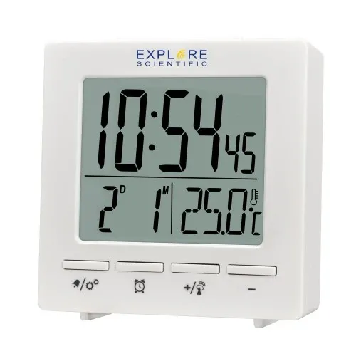 Цифров часовник RC с показател на температурата на закрито, бял | P117968