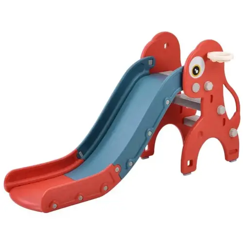 Детска пързалка Smile червена с кош | P118260
