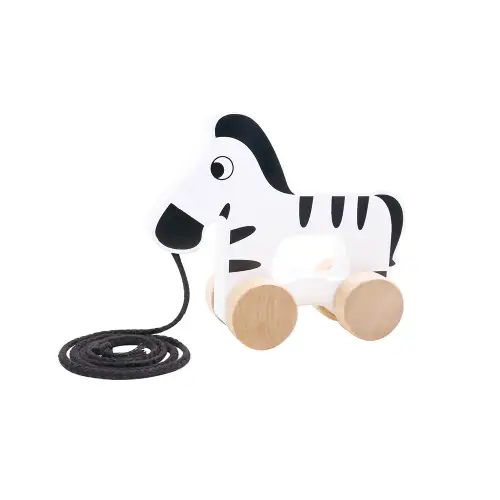 детска дървена играчка за дърпане Zebra | P135918-1