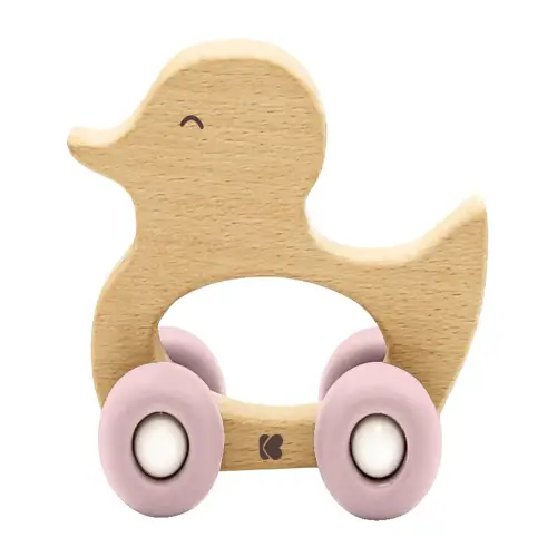 играчка дървена с чесалка Duck Pink | P136165