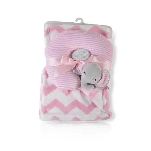 Бебешко розово одеяло 90/75 cm с възглавница Sammy | P136376