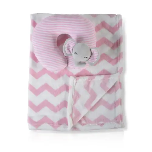 Бебешко розово одеяло 90/75 cm с възглавница Sammy | P136376