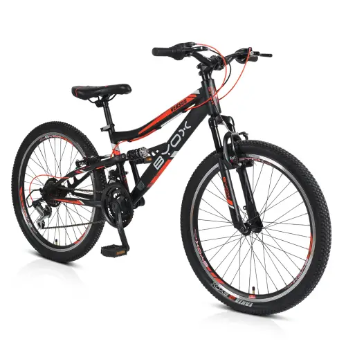 велосипед със скорости 24 инча Versus черен/червен | P136394