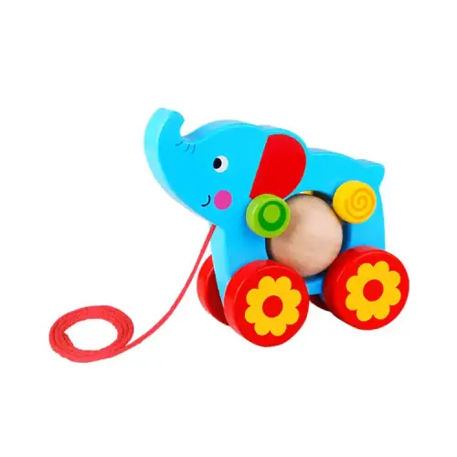 Дървена играчка за дърпане Elephant TKE006 | P136474