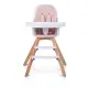 Розов дървен стол за хранене Hygge  - 2