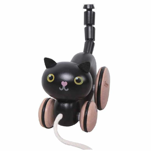 играчка за дърпане Черно коте  | P140489