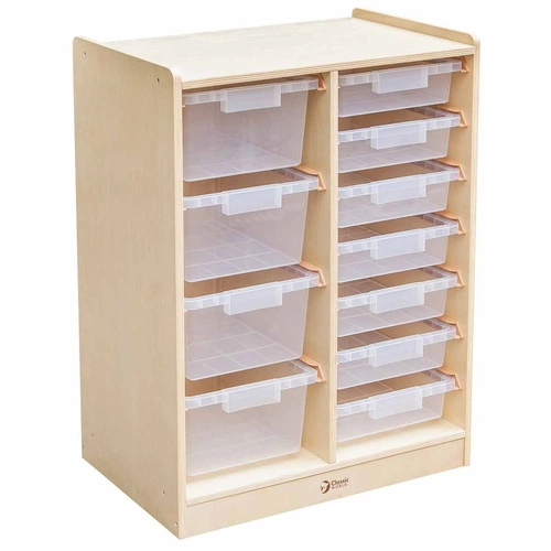 дървен скрин с кутии за съхранение на играчки | P140512