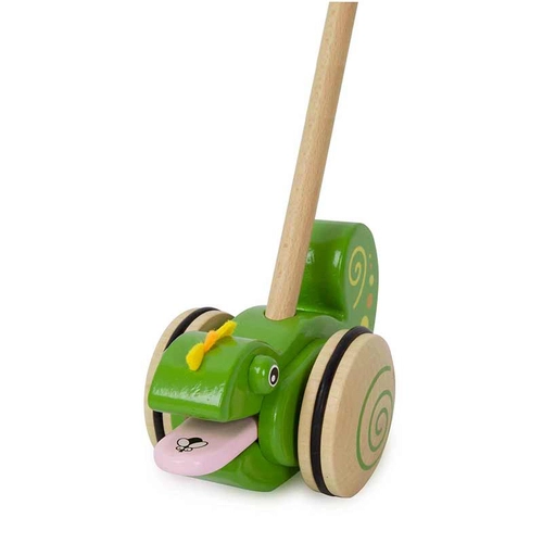 дървена играчка за бутане Хамелеон | P140520