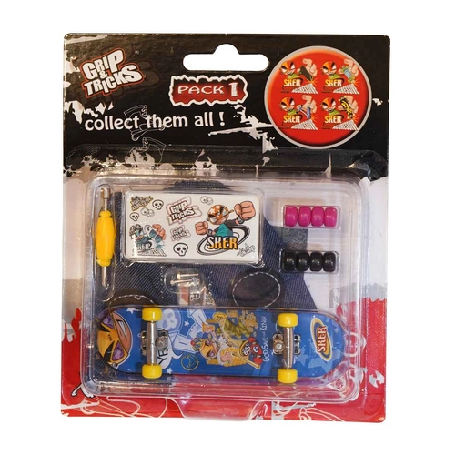 играчка за пръсти Skateboard, син, с емоджи | P140571