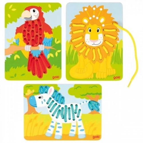 Детска игра за шиене, папагал, лъв, зебра | P1413459